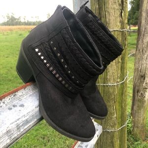 Black Boho Ankle Booties